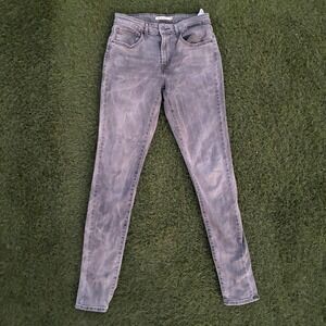 Levis 721 Women's 28x31 High Rise Skinny Jeans Gray Faded Denim